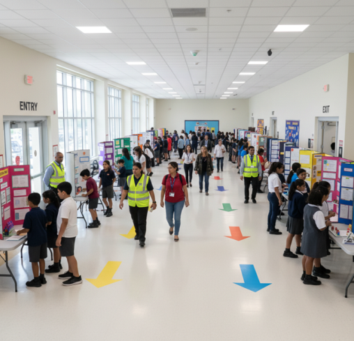 Smart Crowd Control for Safe School Exhibitions